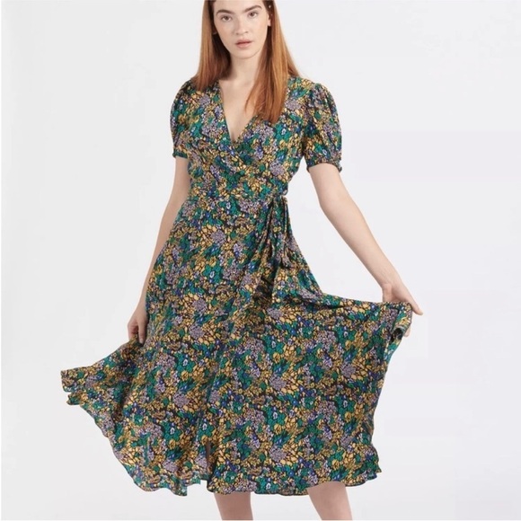 Tanya Taylor Dresses & Skirts - TANYA Taylor Rainbow Leopard Wrap Dress